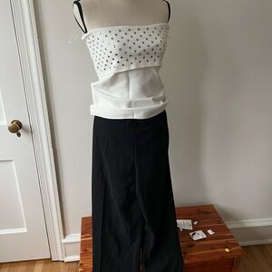 White Studded Strapless Top